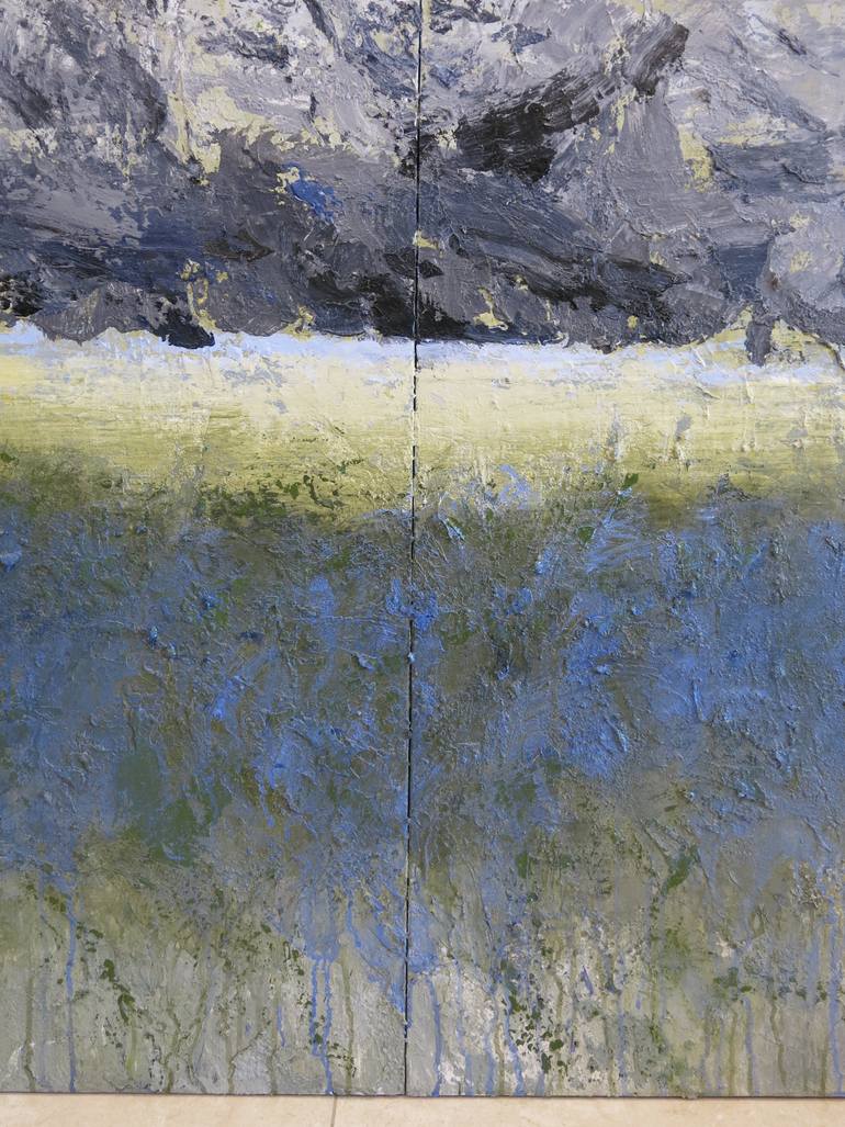 Original Abstract Expressionism Landscape Painting by Artist Chu Van