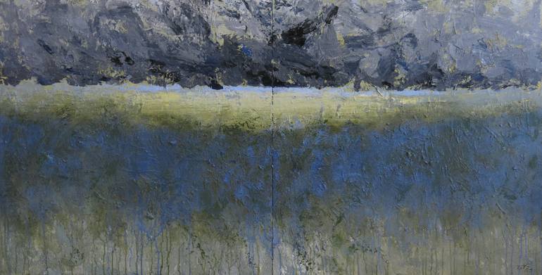 Original Abstract Expressionism Landscape Painting by Artist Chu Van