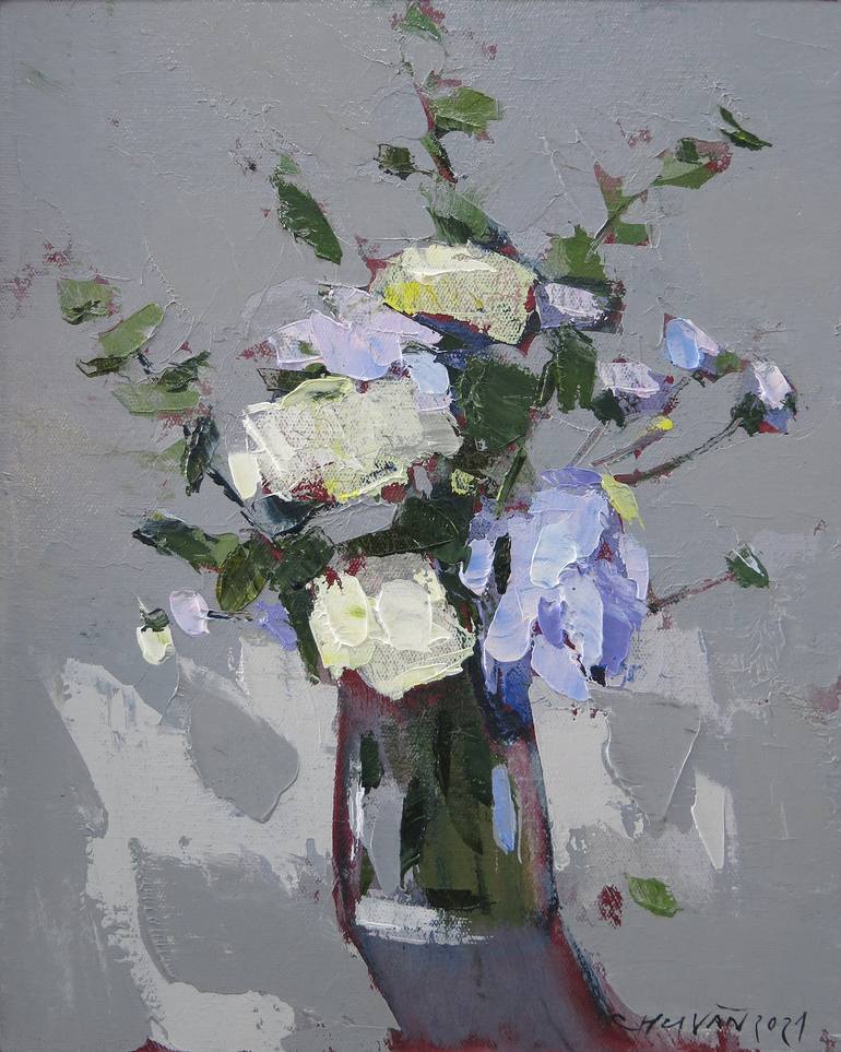 Flower still life Painting by artist Chu Van | Saatchi Art