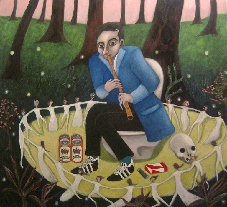 Original People Painting by Andrea Taormina | Surrealism Art on Canvas | Dance of the Little People