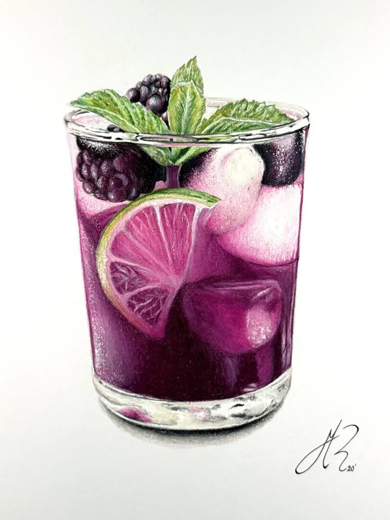 Original Realism Food & Drink Drawing by Manuel Reartes
