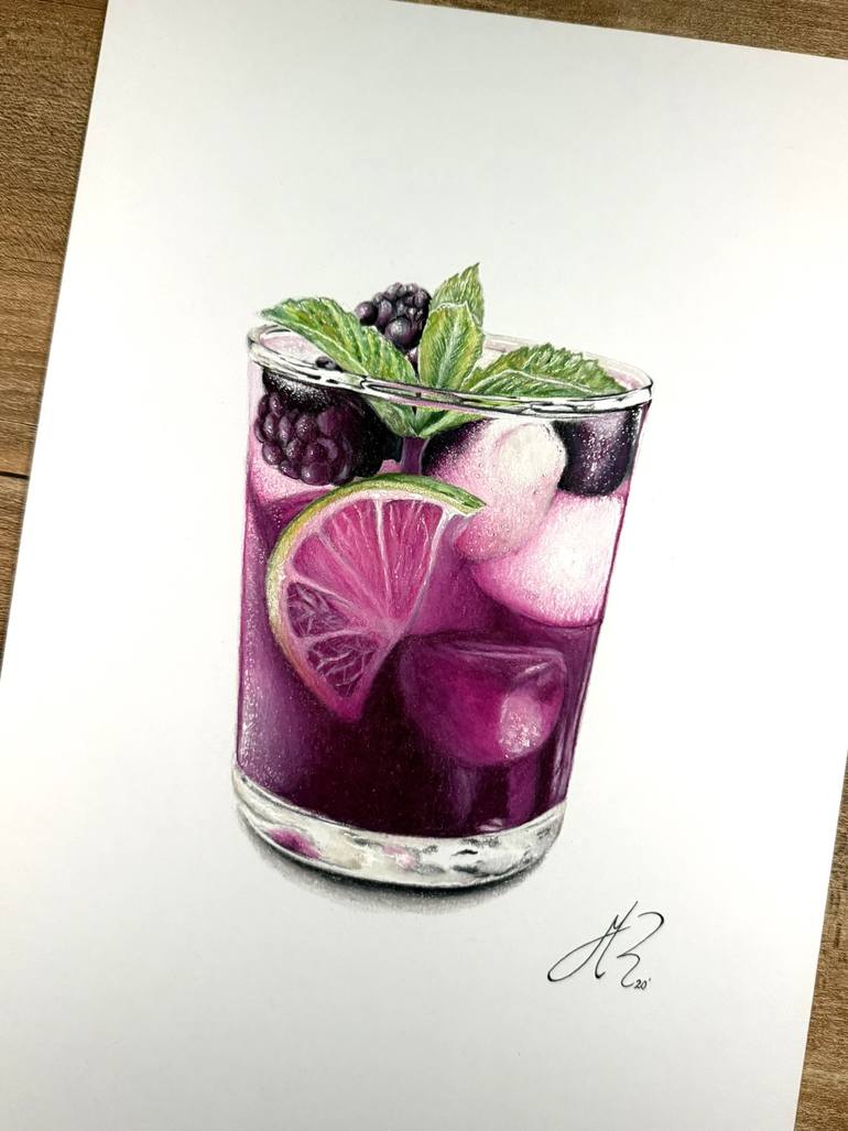 Original Realism Food & Drink Drawing by Manuel Reartes