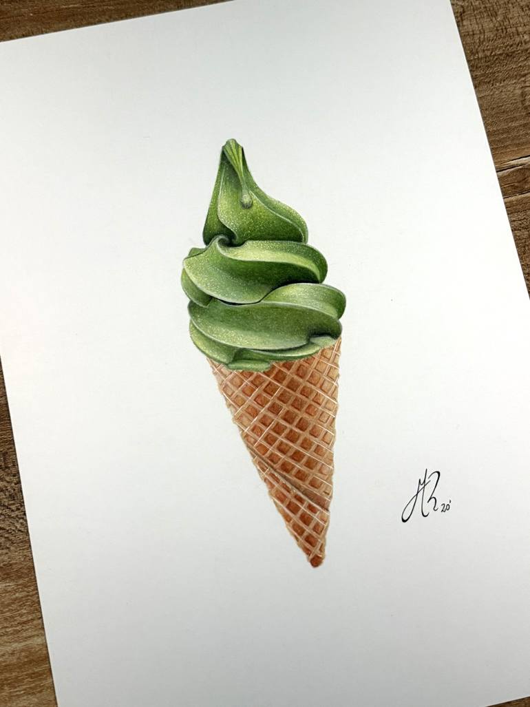 Original Realism Food & Drink Drawing by Manuel Reartes