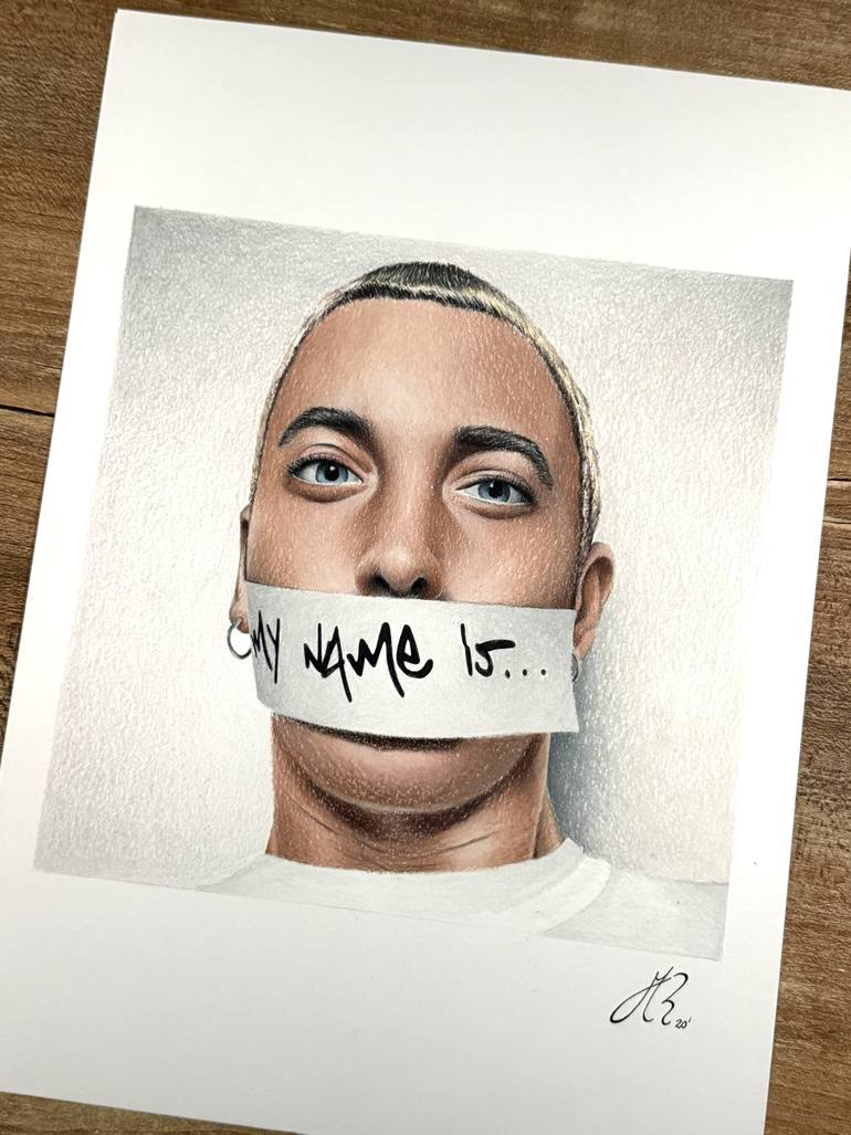 Original Photorealism Pop Culture/Celebrity Drawing by Manuel Reartes