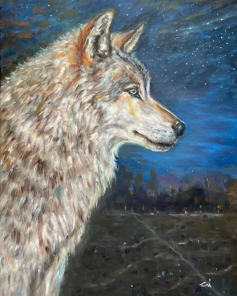 Original Animal Painting by Rita Hsu | Expressionism Art on Canvas | On The Way Home