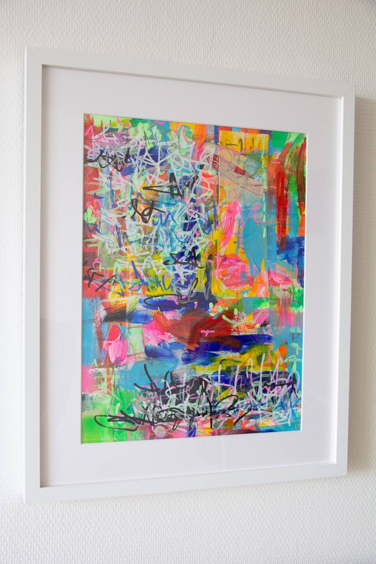 Original Abstract Expressionism Abstract Mixed Media by Gloria Olarte Iooi Art