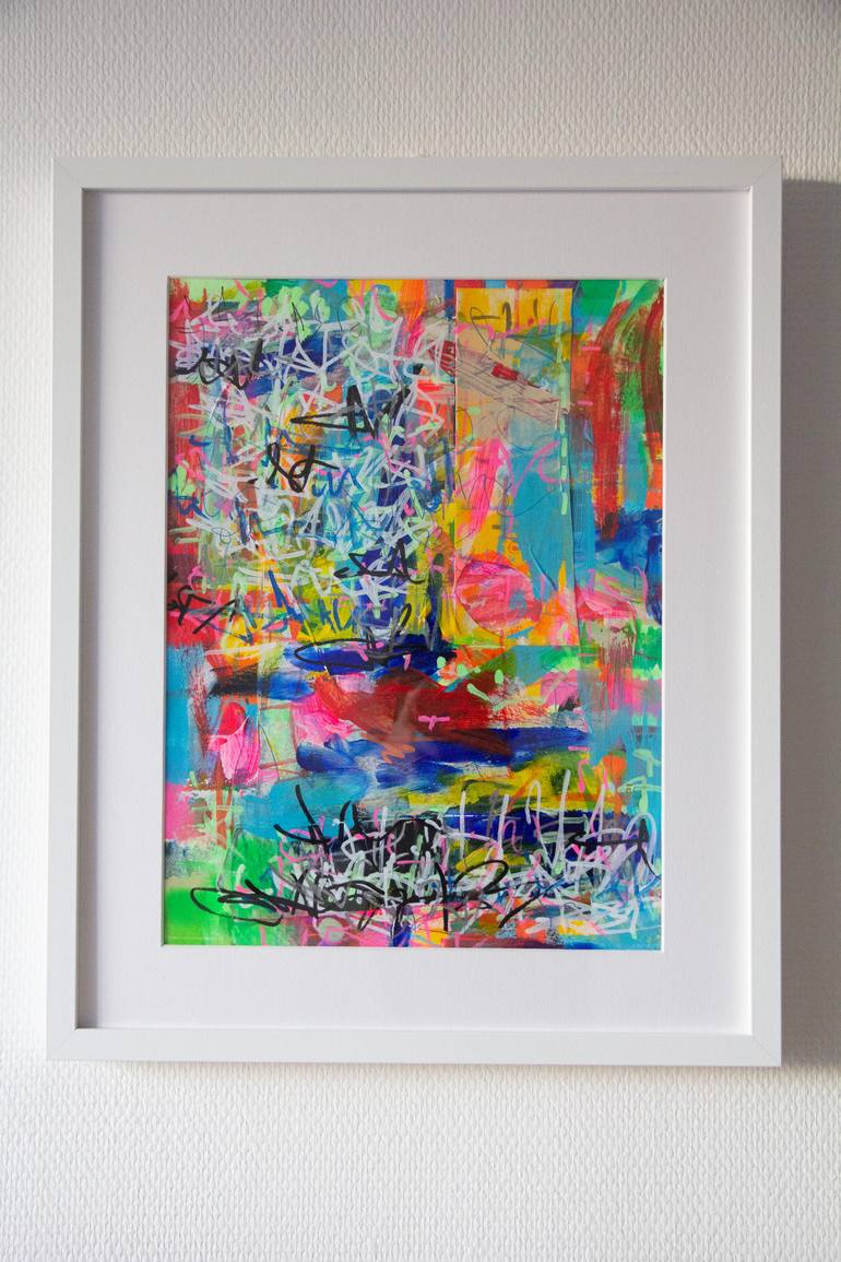 Original Abstract Expressionism Abstract Mixed Media by Gloria Olarte Iooi Art