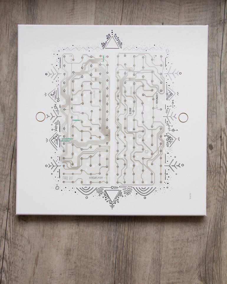 Original Conceptual Abstract Mixed Media by Gloria Olarte Iooi Art