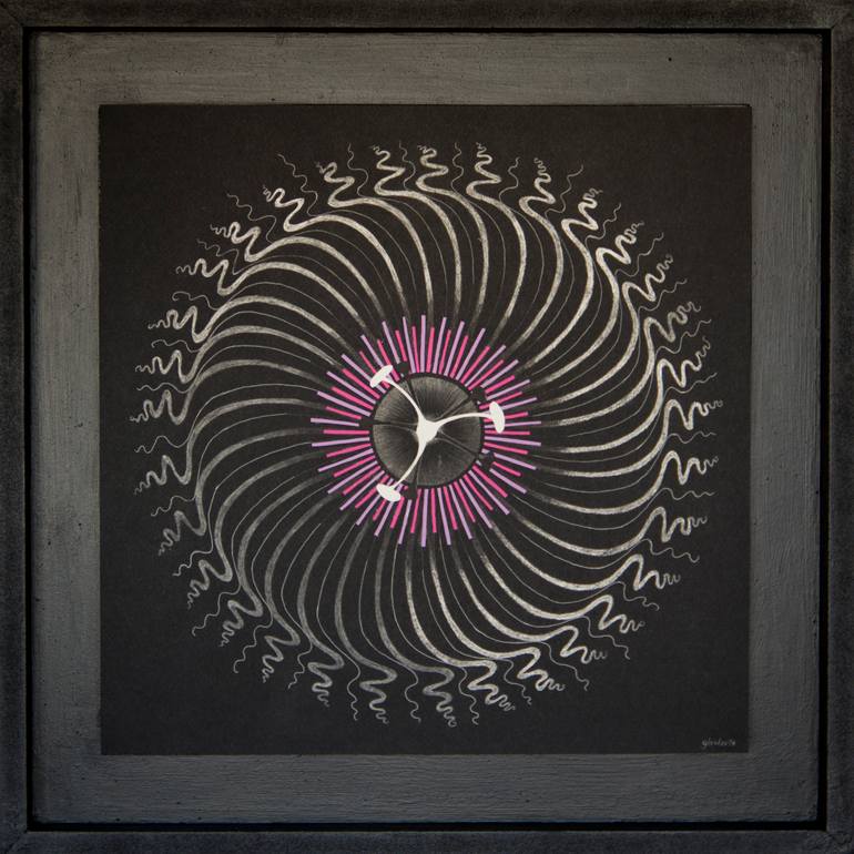 Original Abstract Floral Drawing by Gloria Olarte Iooi Art