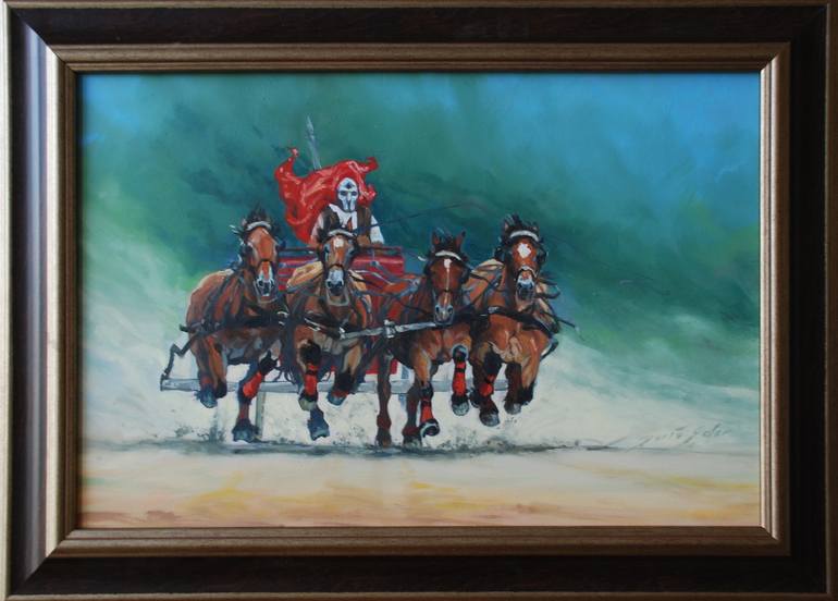 Original Expressionism Horse Painting by Daria Solar