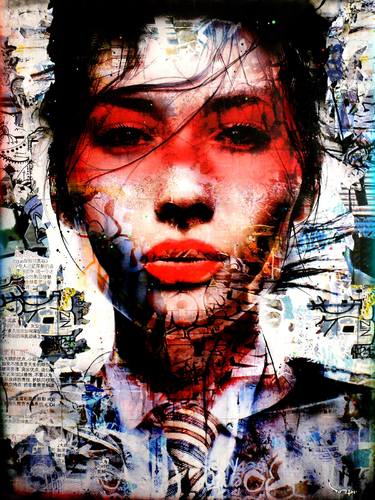 Print of Street Art Portrait Collage by Tehos Frederic CAMILLERI