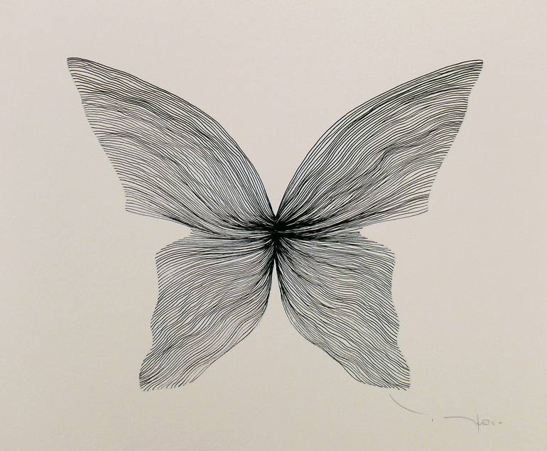 Tehos - Butterfly 01 Drawing by Tehos Frederic CAMILLERI | Saatchi Art