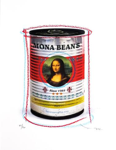 Saatchi Art Artist Tehos Frederic CAMILLERI; Printmaking, “Tehos - Mona Beans - Limited Edition of 30” #art