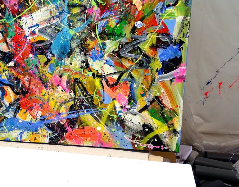 Original Abstract Expressionism Abstract Painting by Tehos Frederic Camilleri