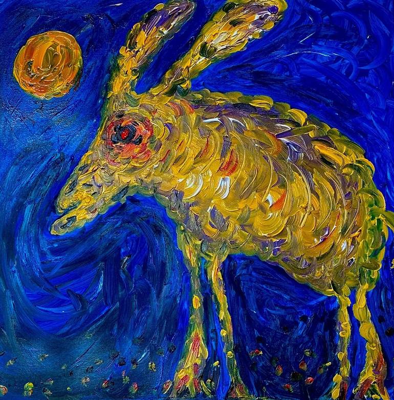 Original Abstract Painting by Peer - The New Dutch Painter | Abstract Art on Canvas | "The Moon and Me" - A Lonely Journey to the Origin