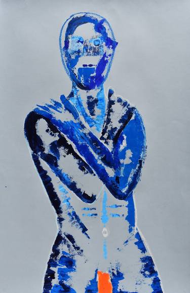 Blue Nudes On Paper Series Untitled Male Nude thumb