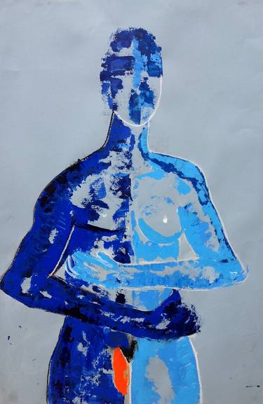 Blue Nudes On Paper Series "Becoming One" thumb