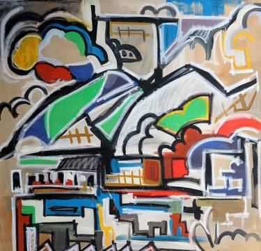 Original Art Deco Abstract Mixed Media by Carlos J Tirado