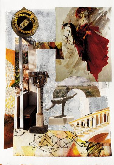 Print of Abstract Collage by MARIA CECILIA FERNANDEZ DE ARROSPIDE
