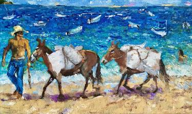 Print of Figurative Beach Paintings by Angeline Kyba