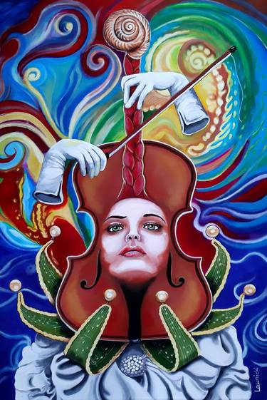 Print of Surrealism Music Paintings by Lucjan Albin Lawnicki