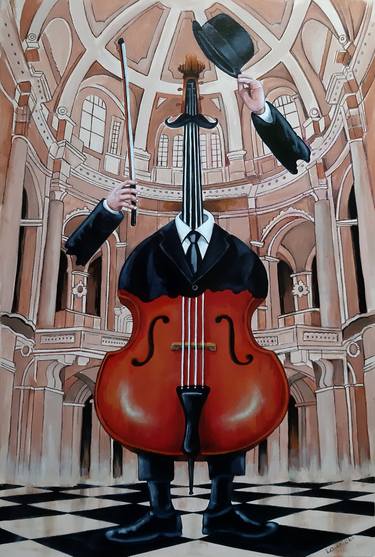 Print of Surrealism Music Paintings by Lucjan Albin Lawnicki