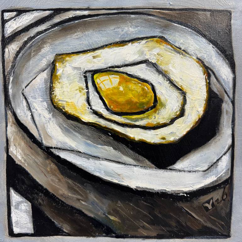 Original Still Life Painting by Young Kim | Expressionism Art on Canvas | Sunny Side Up