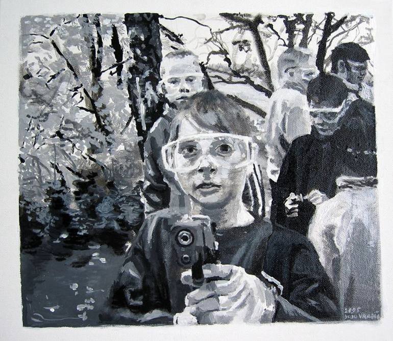 Original Children Painting by Saso Vrabic | Photorealism Art on Canvas | Have You Come A Long Way?