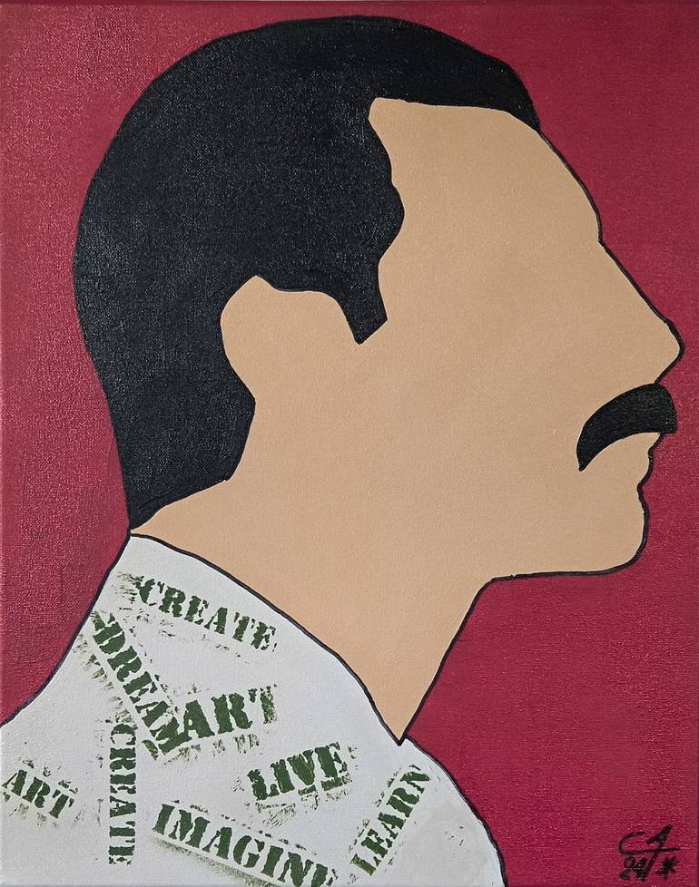 Original Pop CultureCelebrity Painting by Alex Ciattaglia  Pop Art Art on Canvas  Freddie