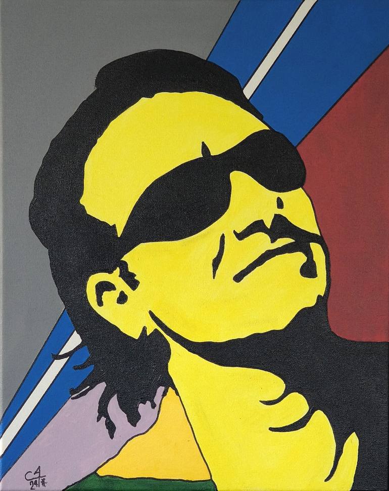 Original Pop CultureCelebrity Painting by Alex Ciattaglia  Pop Art Art on Canvas  Bono