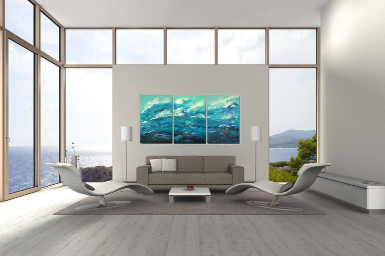 Original Abstract Seascape Painting by Sharon Deegan