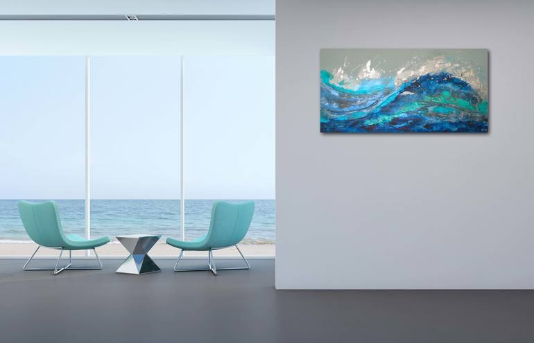 Original Abstract Seascape Painting by Sharon Deegan