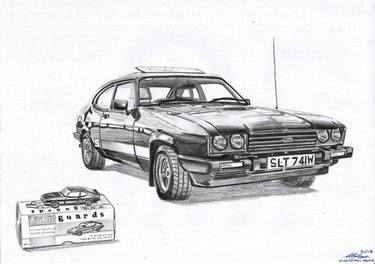 Original Automobile Drawing by Christian Doyle