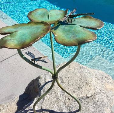 Lilypad and dragonfly sculpture thumb