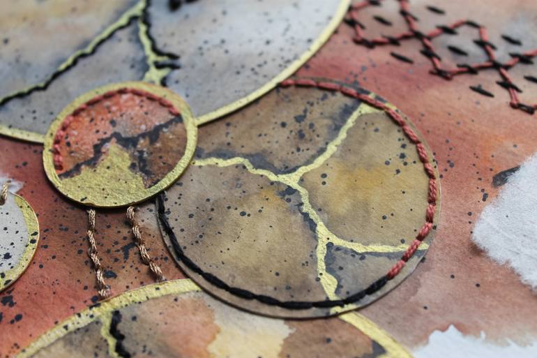 Original Minimalism Abstract Mixed Media by Maria Elena Porte Petit