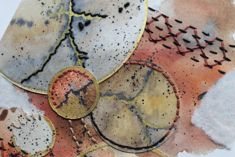 Original Minimalism Abstract Mixed Media by Maria Elena Porte Petit