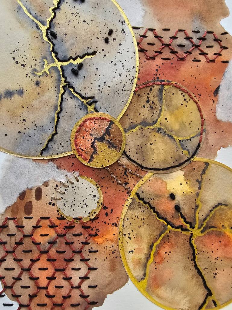 Original Minimalism Abstract Mixed Media by Maria Elena Porte Petit