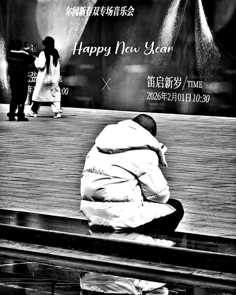 Original People Photography by Timothy Kieper | Black & White Art on Paper | Happy New Year for Some ; Limited Edition of 5