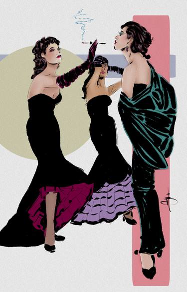 Print of Art Deco Fashion Mixed Media by Todd Borenstein