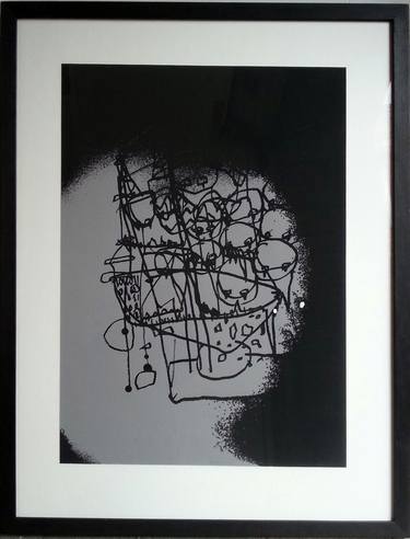 Original Abstract Expressionism Portrait Printmaking by Andy Cumming