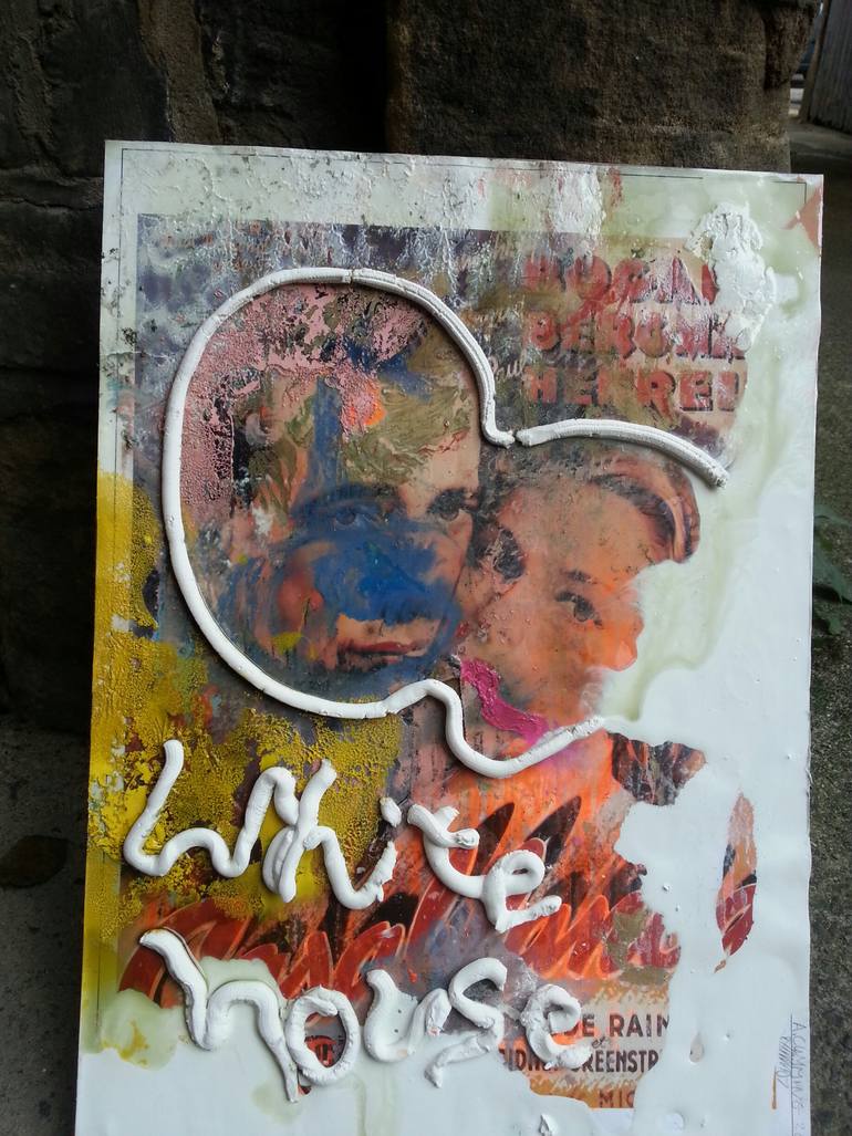 Original Abstract Expressionism Pop Culture/Celebrity Collage by Andy Cumming