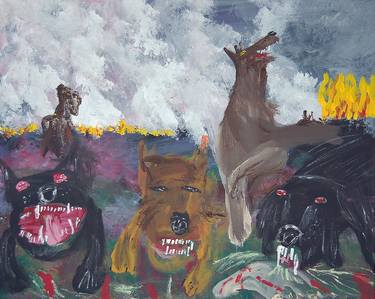 Print of Dogs Paintings by David Kontra