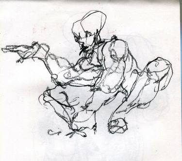 Original Abstract Expressionism Body Drawings by Mehmet Dere