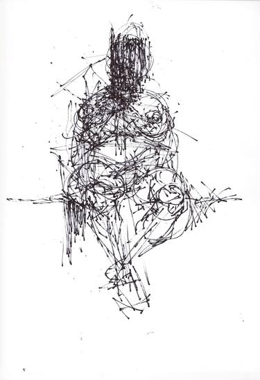 Original Abstract Expressionism Nude Drawings by Mehmet Dere