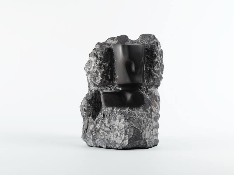 Original Abstract Sculpture by Martin Schneider | Abstract Expressionism Art on Marble | Guardian of the Abyss: Phase Three
