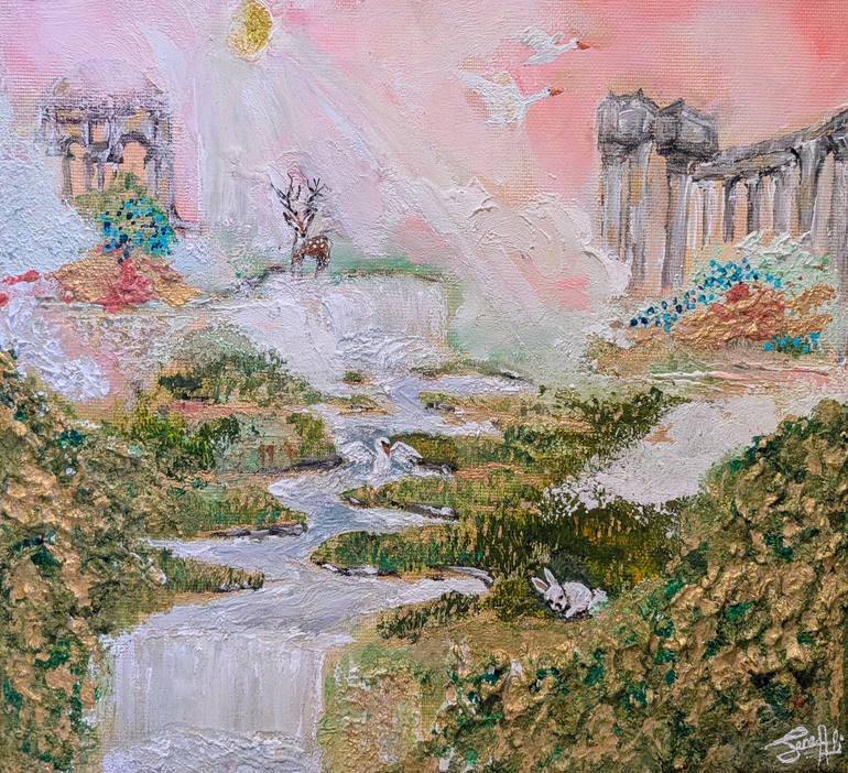 Original Landscape Painting by Sana Ali  Illustration Art on Canvas  Aurelia