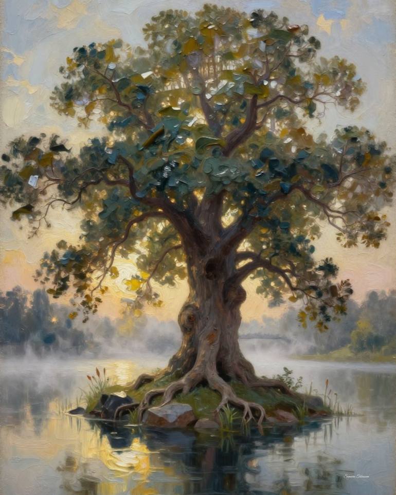 Original Nature Digital by Sumaira Tabassum | Expressionism Art on Acrylic | The Tree of Tomorrow's Dreams