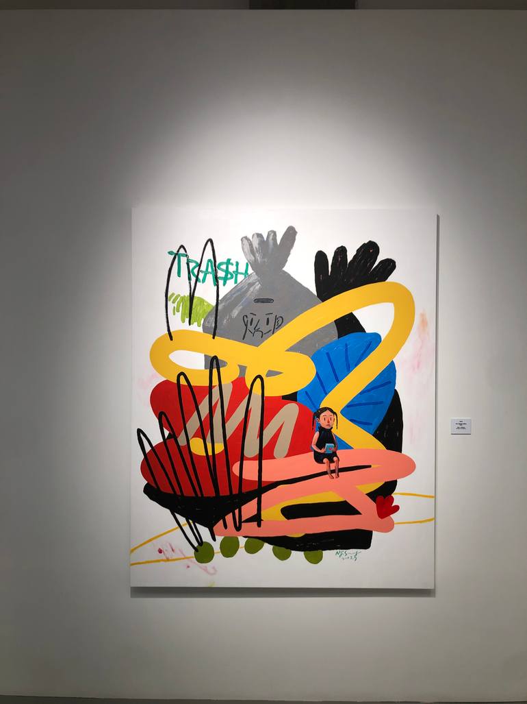 Original Abstract Children Painting by Nakjin Sung