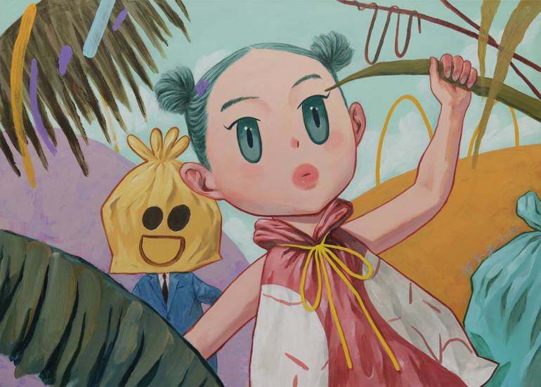 Original Children Painting by Nakjin Sung | Figurative Art on Canvas | Finding the way