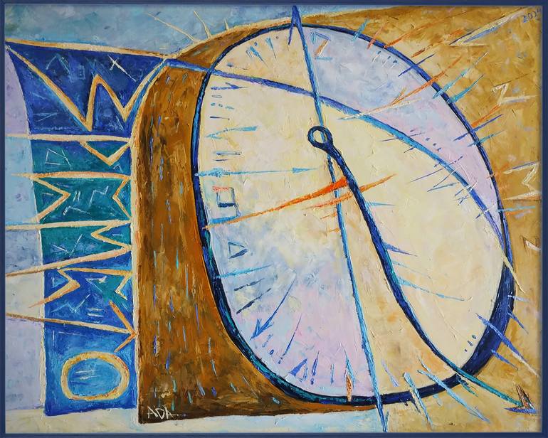 Original Time Painting by Antonia Alexandrova  Abstract Art on Canvas  Time